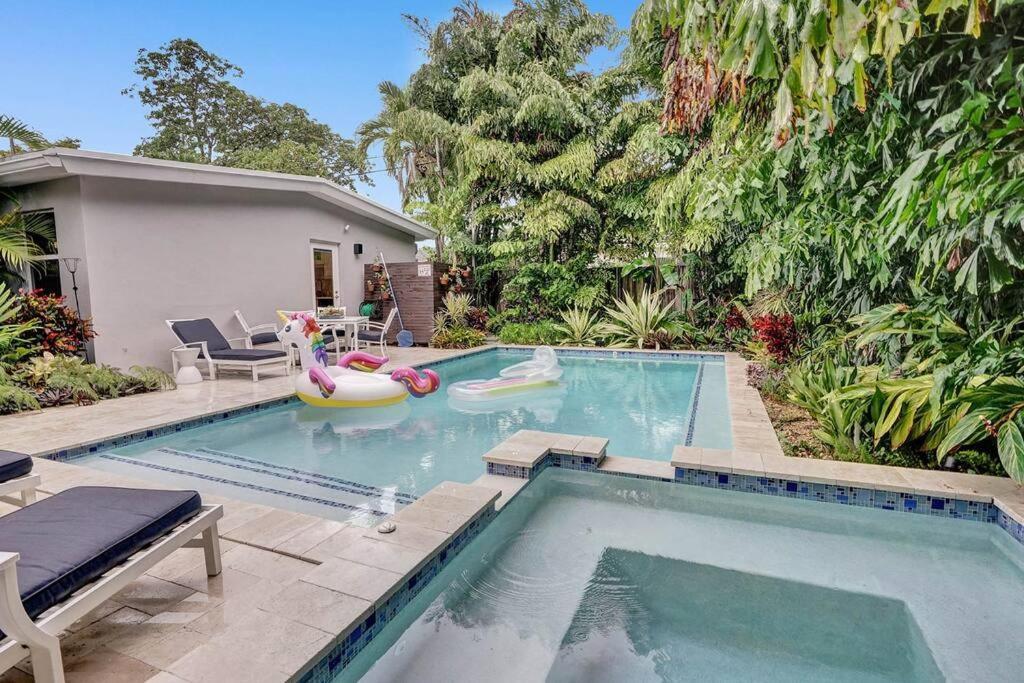 Stylish Tropical Oasis Hot Tub Pool Bbq Villa Fort Lauderdale Esterno foto