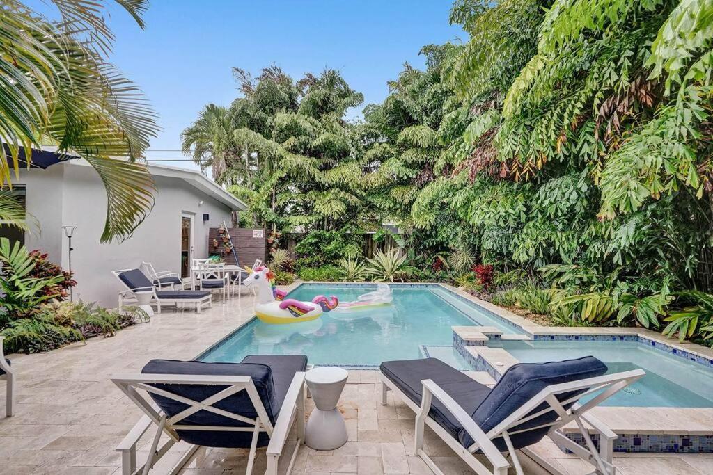 Stylish Tropical Oasis Hot Tub Pool Bbq Villa Fort Lauderdale Esterno foto