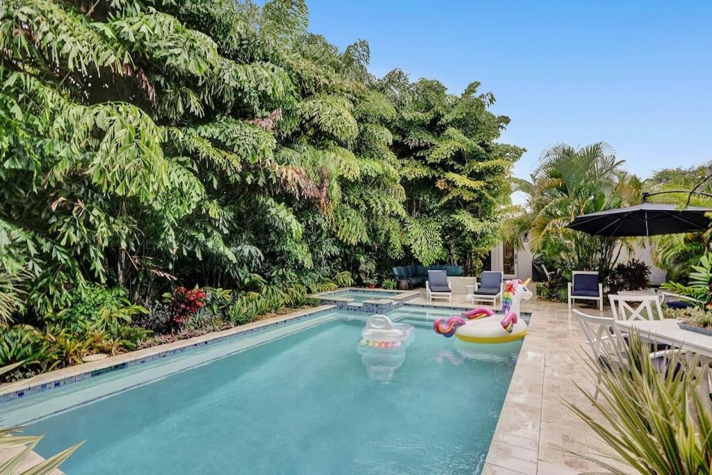 Stylish Tropical Oasis Hot Tub Pool Bbq Villa Fort Lauderdale Esterno foto